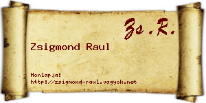 Zsigmond Raul névjegykártya